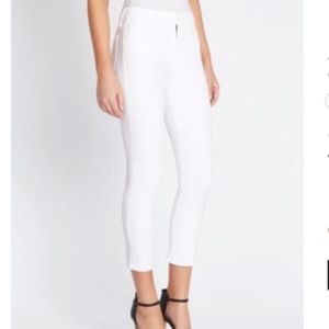 Mother The Looker Crop Glass Slipper White Denim Cropped Jeans